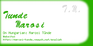 tunde marosi business card